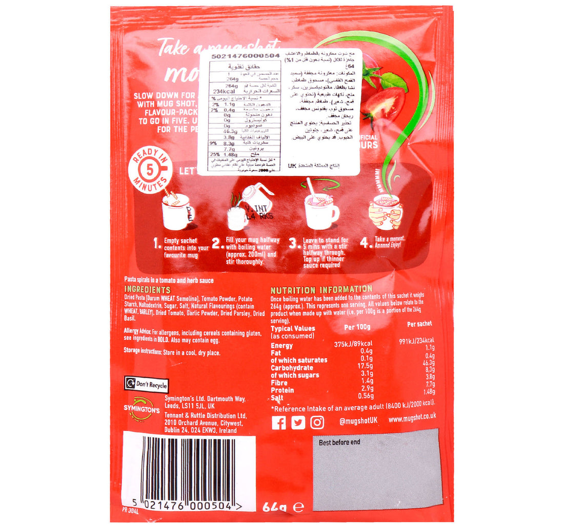 Mug Shot Tomato & Herb Pasta 64 g