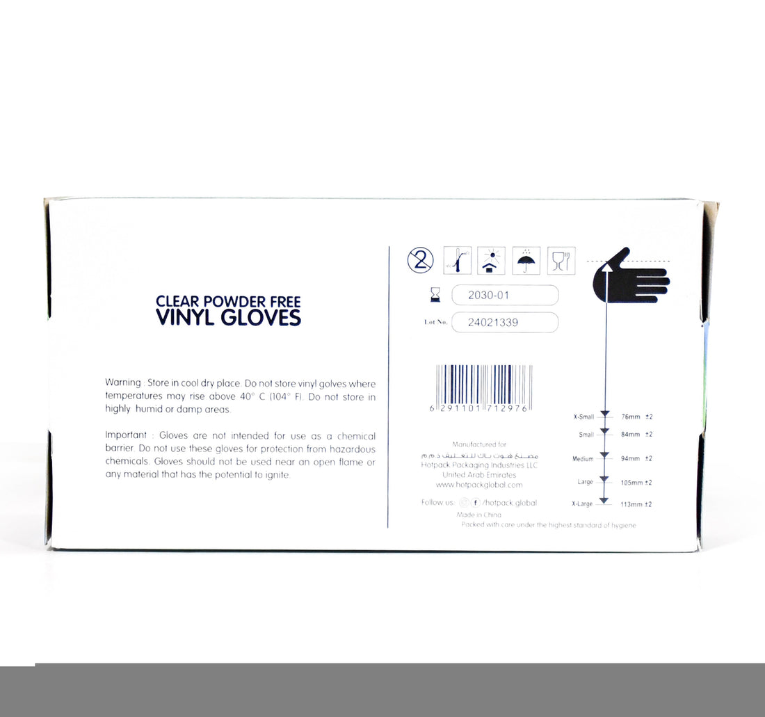 Hotpack Disposable Vinyl Gloves 100 pcs