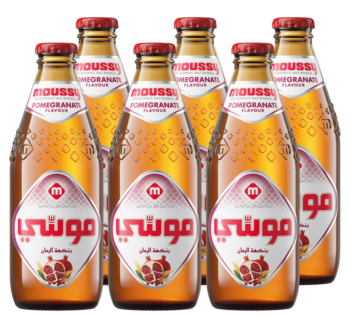 Moussy Pomegranate Flavour Non Alcoholic Malt Beverage 6 x 330 ml