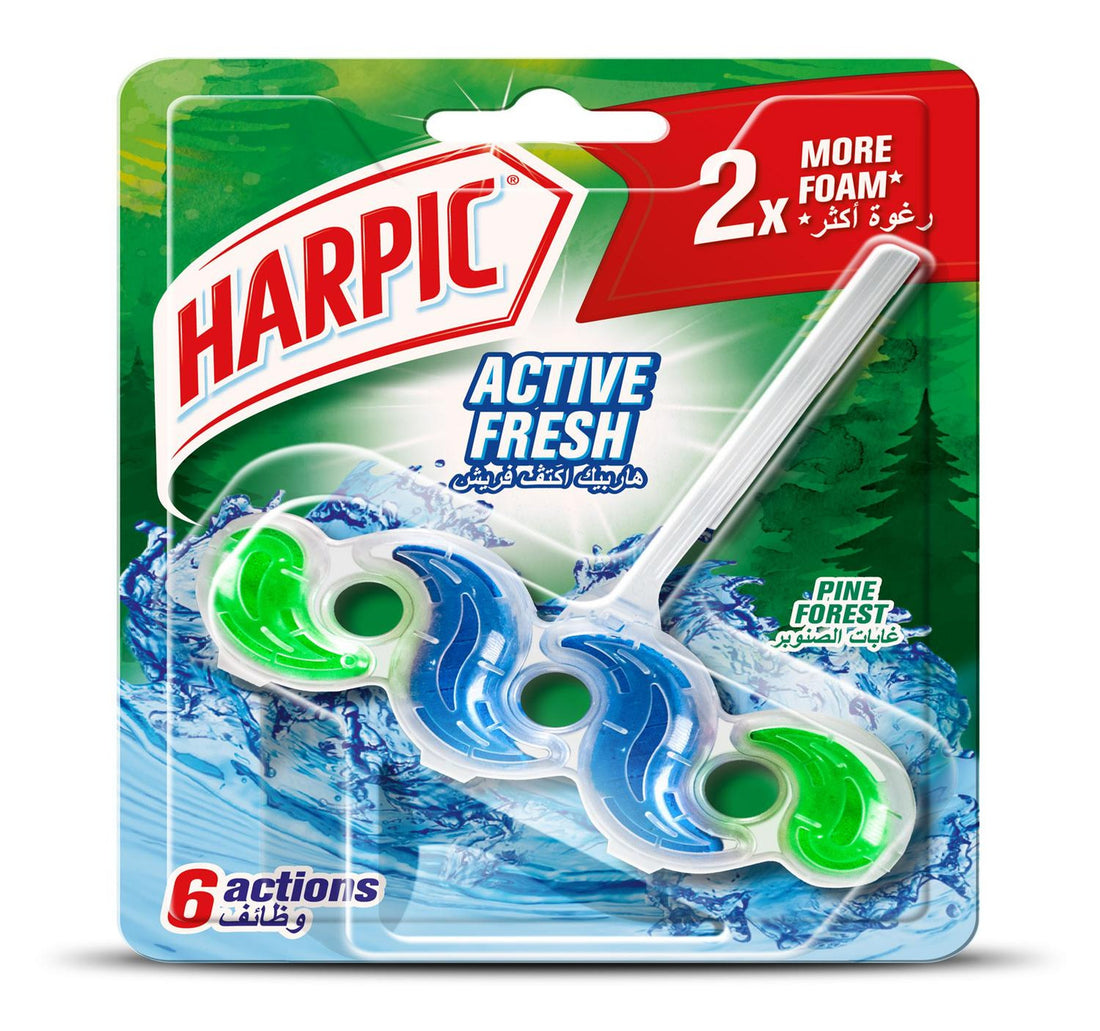 منظف المرحاض هاربيك أكتيف فريش ووتر ريم بلوك برائحة غابة الصنوبر 35 جم