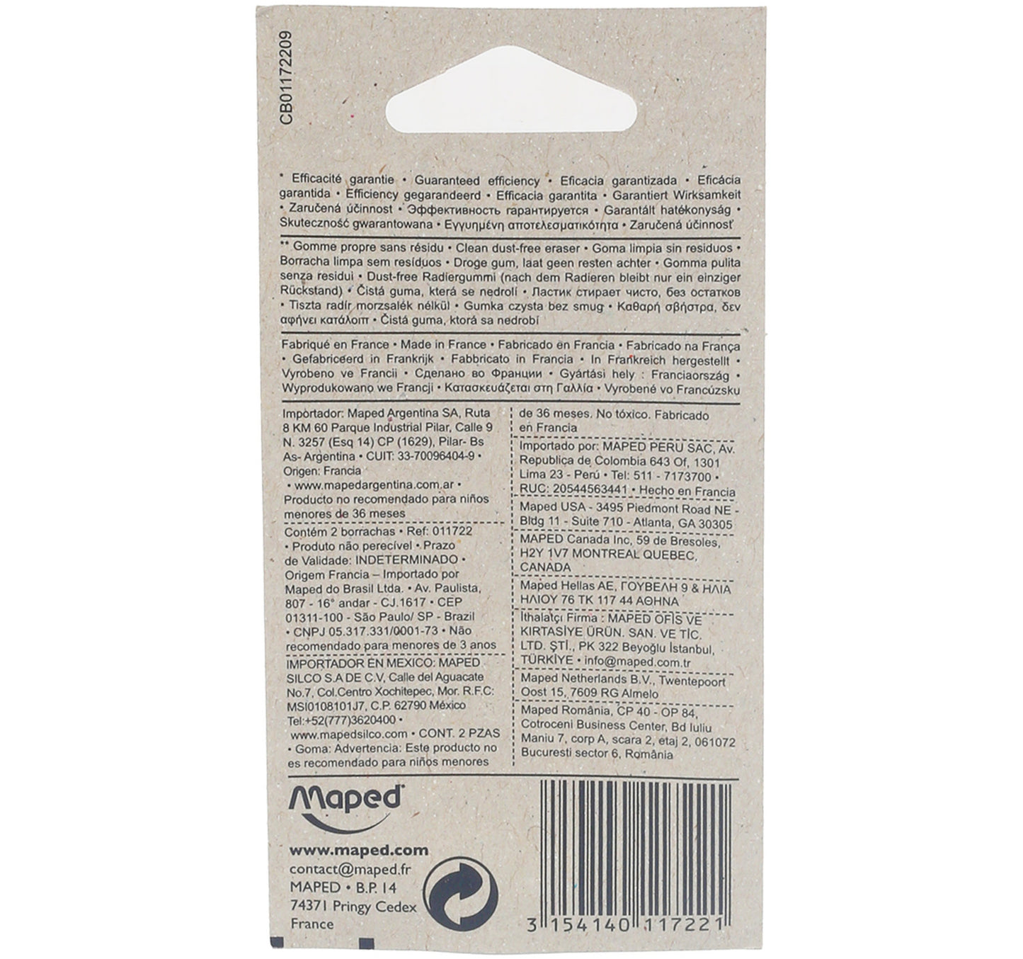 Maped Technic-600 Eraser 2pcs 011722