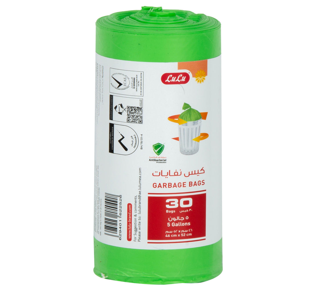 LuLu Anti-Bacterial Garbage Bags 5 Gallons 46cm x 52cm 30pcs