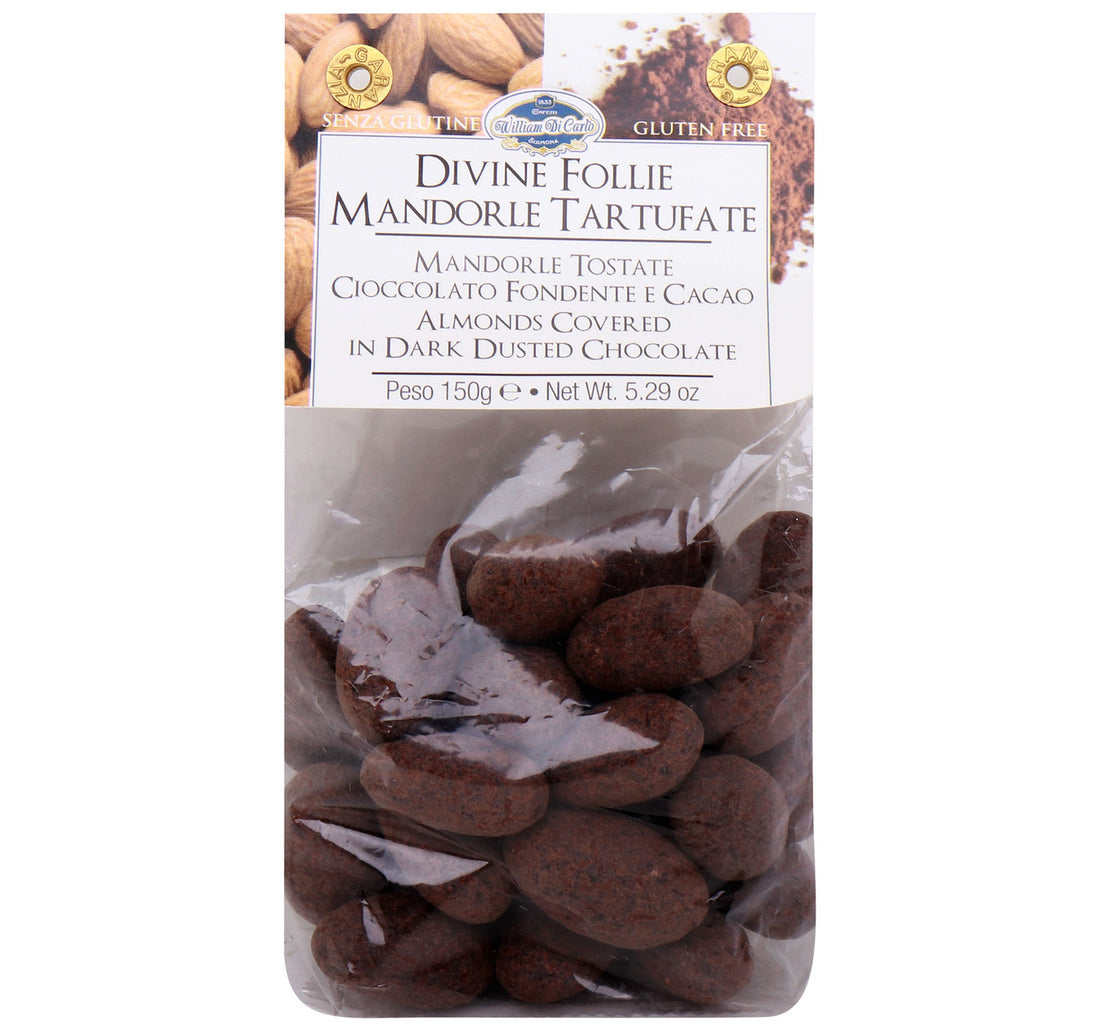 William Di Carlo Almond Coated With Dark Dusted Chocolate 150 g