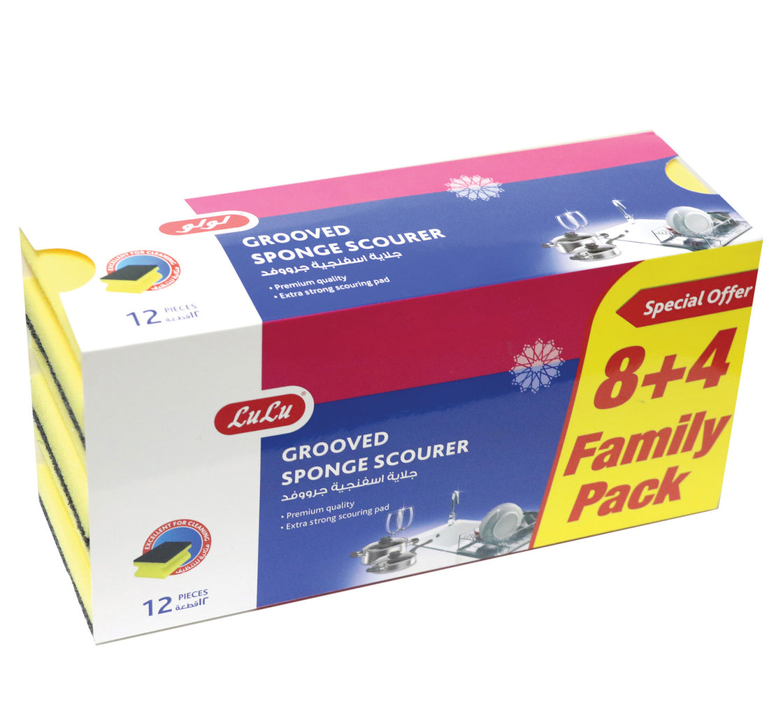 LuLu Grooved Sponge Scourer 12 pcs