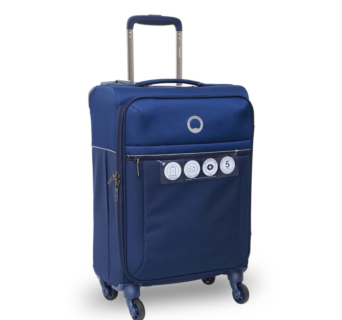 Delsey Brochant 4 Wheel Soft Trolley, 55 cm, Blue