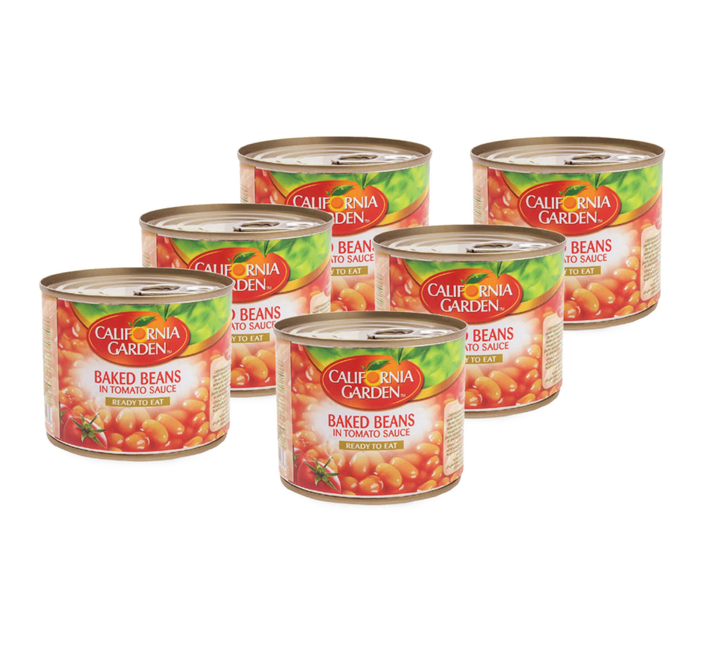 فاصوليا مطبوخة في صلصة الطماطم من حدائق كاليفورنيا - عبوة اقتصادية، 6 × 220 جم