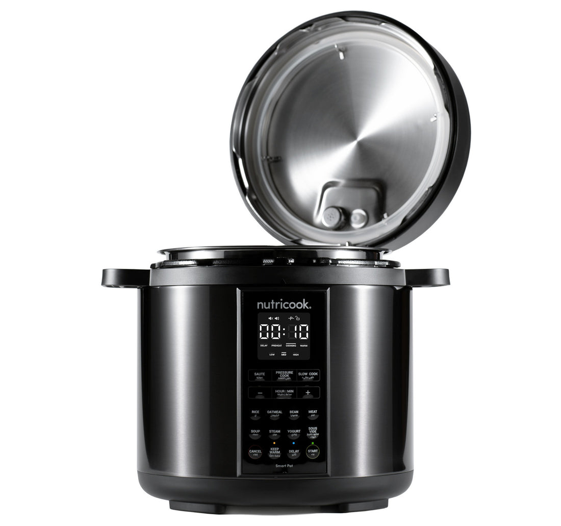Nutricook Smart Pot 2, 9 in 1 Electric Pressure Cooker, 6 L, 1000 W, 12 Smart Programs with Smart Lid, Black, NC-SP204K