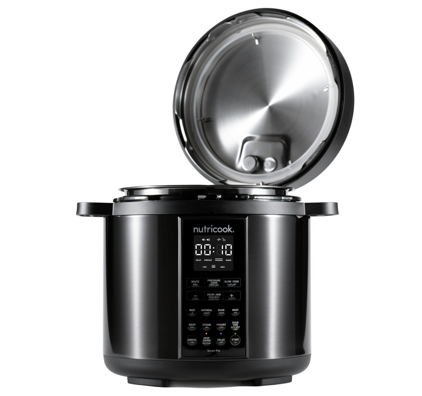Nutricook Smart Pot 2, 9 in 1 Electric Pressure Cooker, 6 L, 1000 W, 12 Smart Programs with Smart Lid, Black, NC-SP204K
