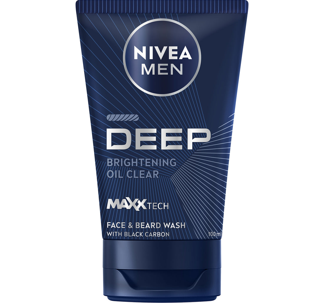 غسول الوجه واللحية العميق من نيفيا للرجال مع الفحم النشط 100 مل