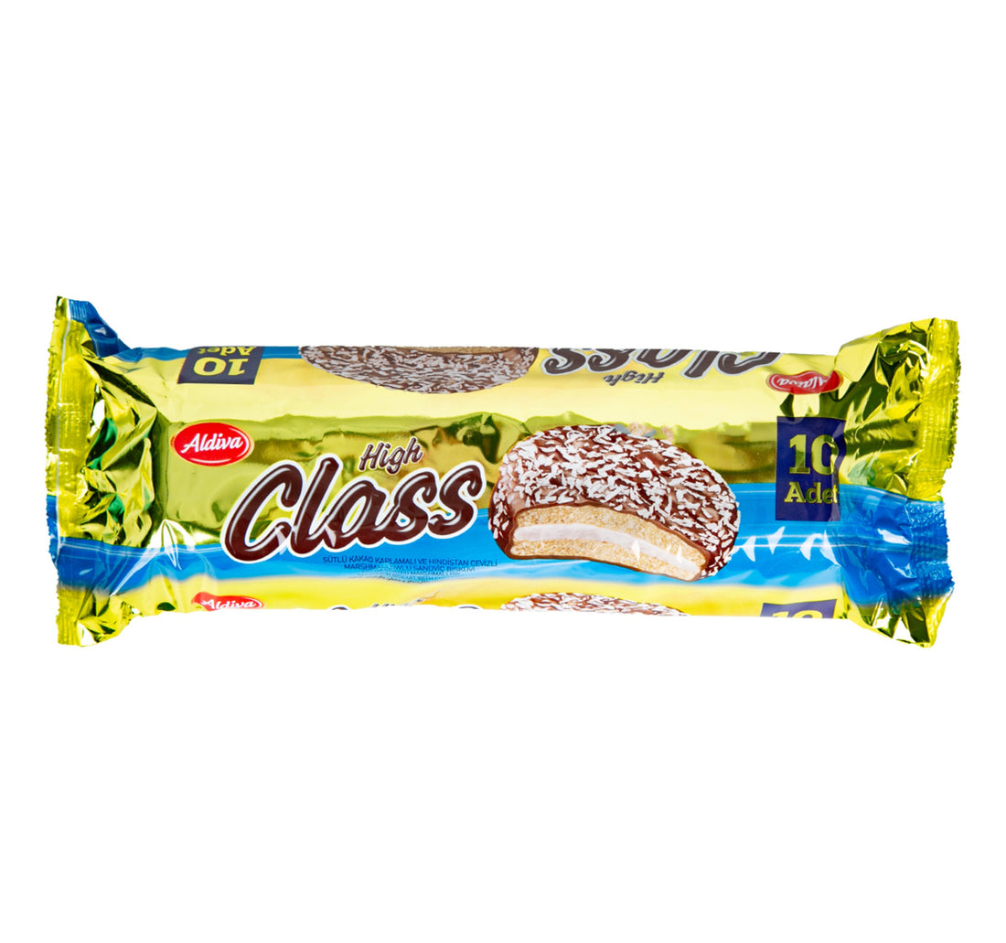 بسكويت ألديفا عالي الجودة مغطى بالكاكاو والمارشميلو مع جوز الهند 180 جم