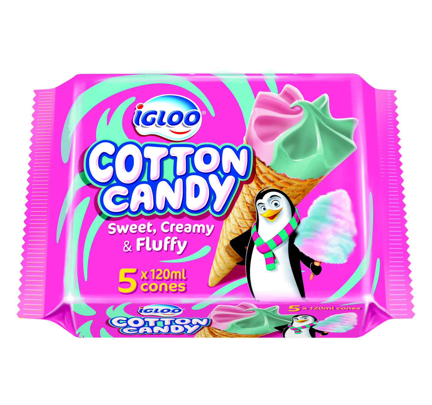 Igloo Cotton Candy Ice Cream Cone 5 x 120 ml