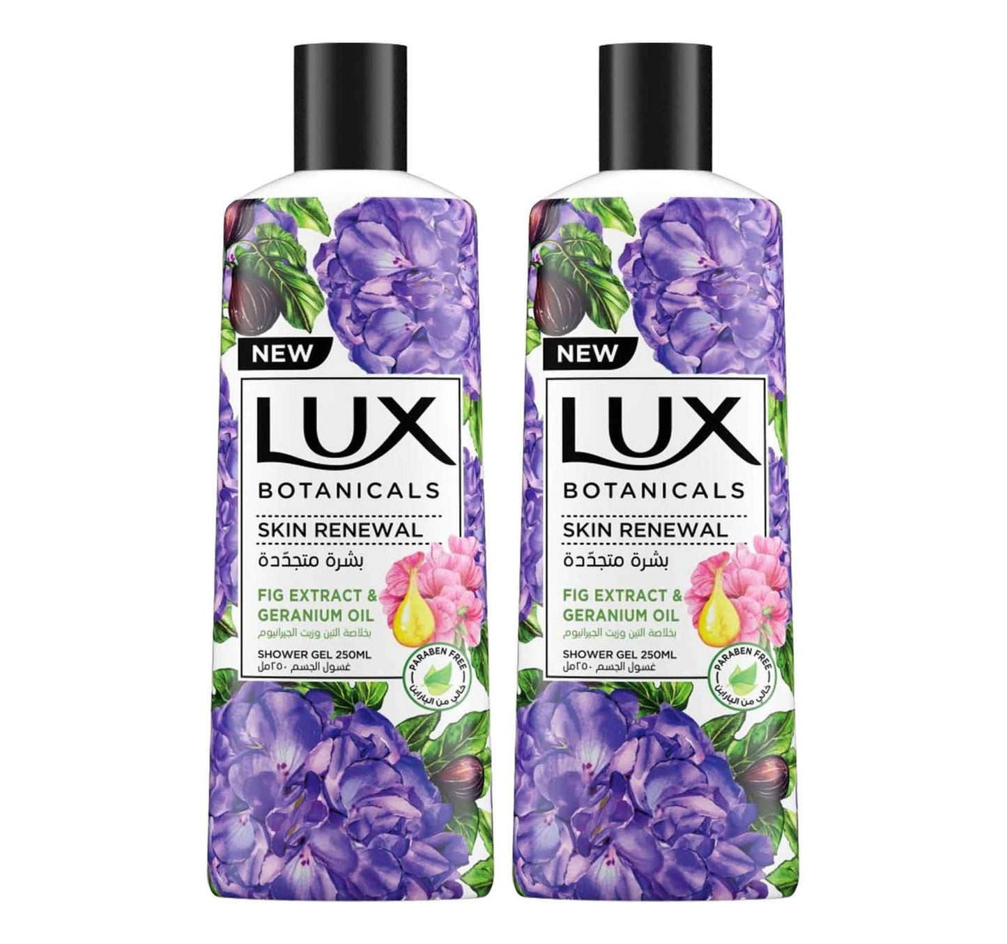 Lux Botanicals Skin Renewal Body Wash Fig Extract And Geranium Oil 2 x 250 ml