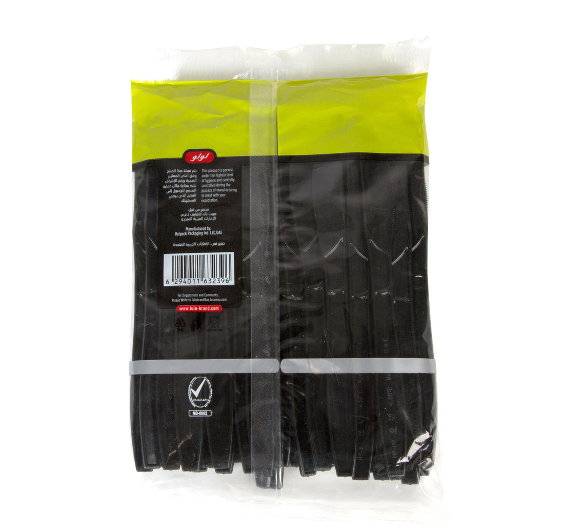 LuLu Plastic Knife Black 36 pcs