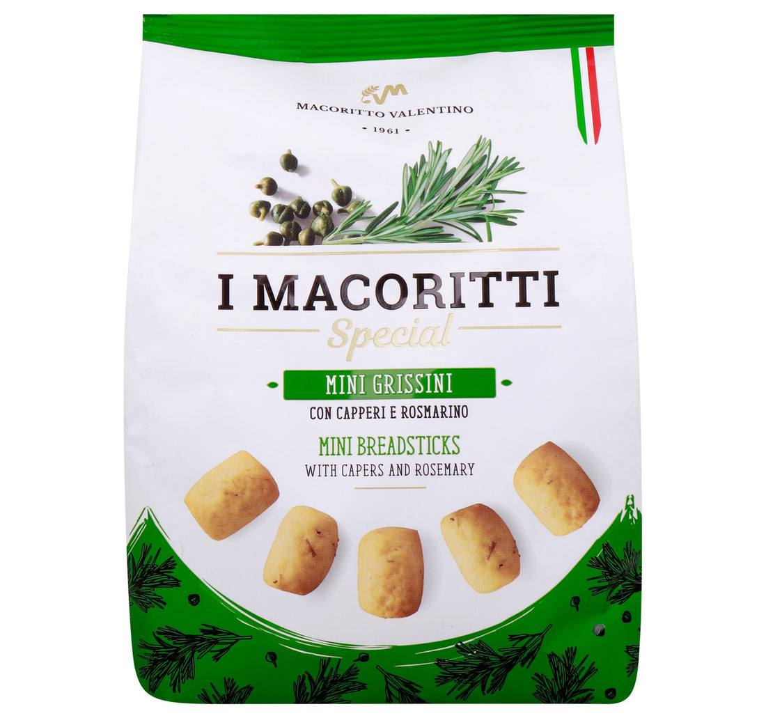 I Macoritti Mini Breadsticks with Rosemary and Capers 250 g