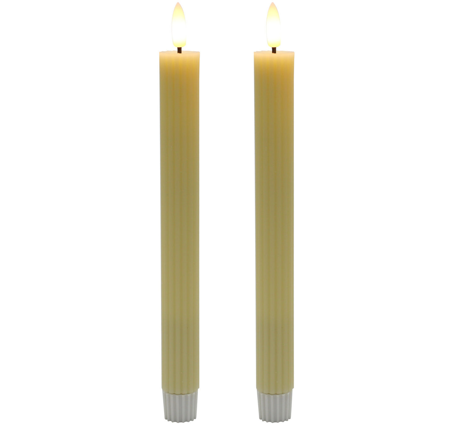 Maple Leaf Battery Operated LED Wax Dinner Candles 2x24.5cm