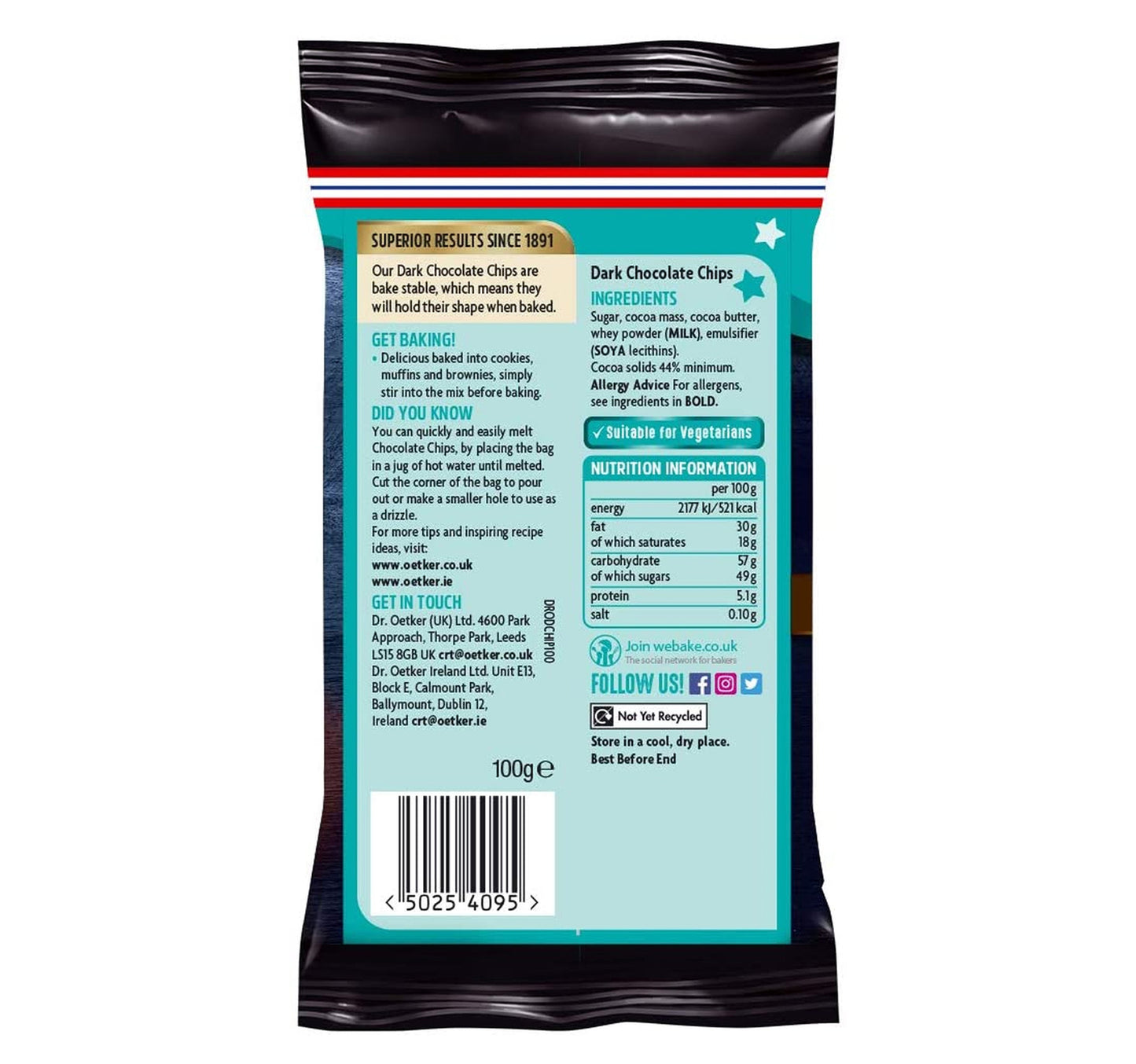 Dr.Oetker Dark Chocolate Chips 100 g