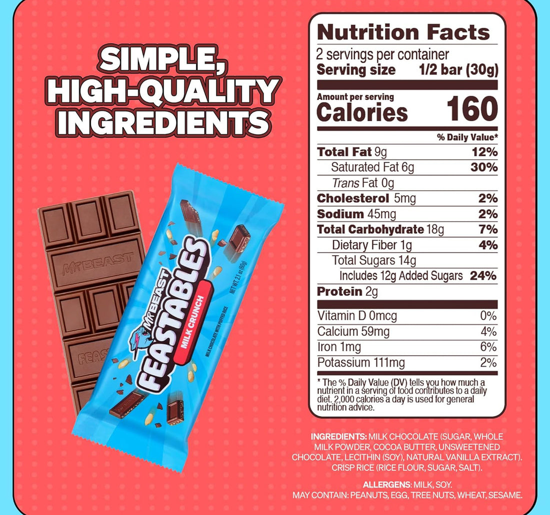 MrBeast Feastables Milk Chocolate With Puffed Rice 60 g