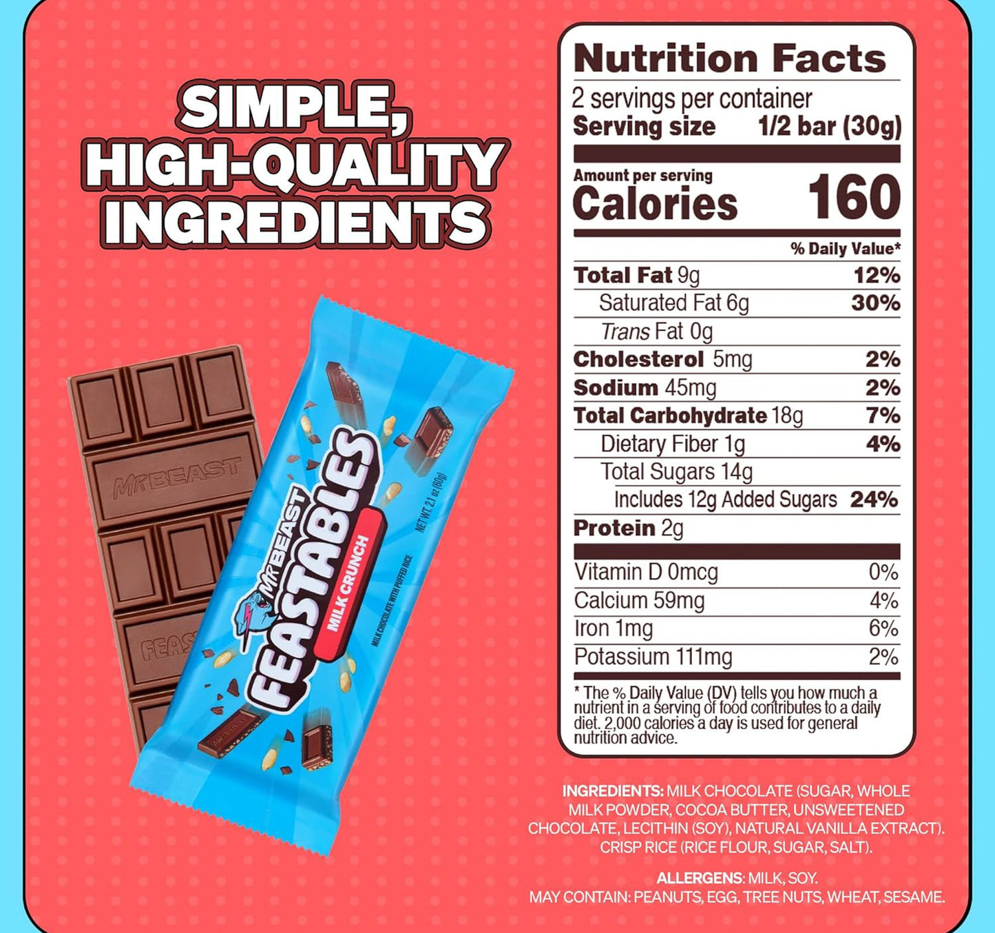 MrBeast Feastables Milk Chocolate With Puffed Rice 60 g