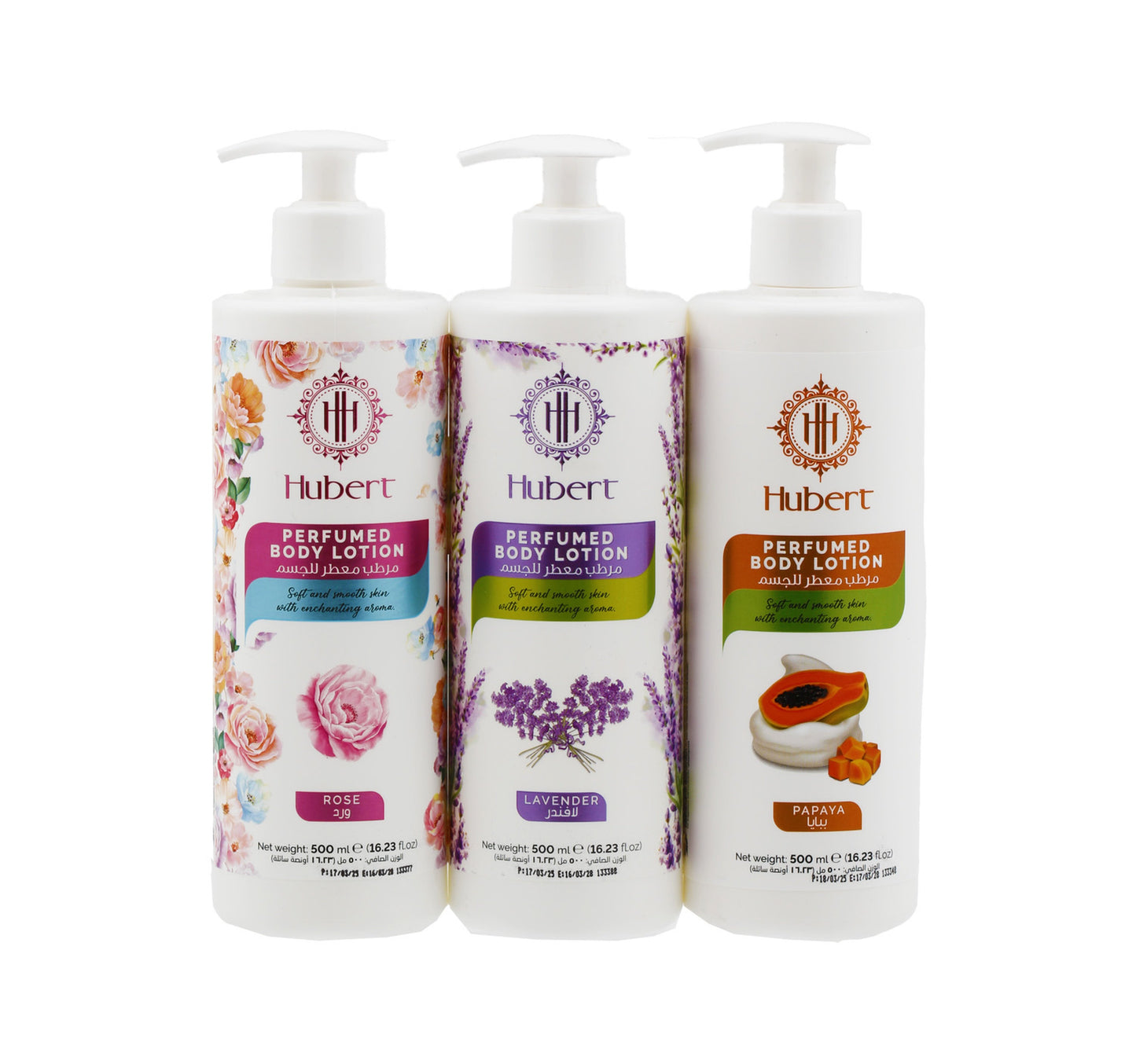 Hubert Perfumed Body Lotion Assorted 3 x 500 ml