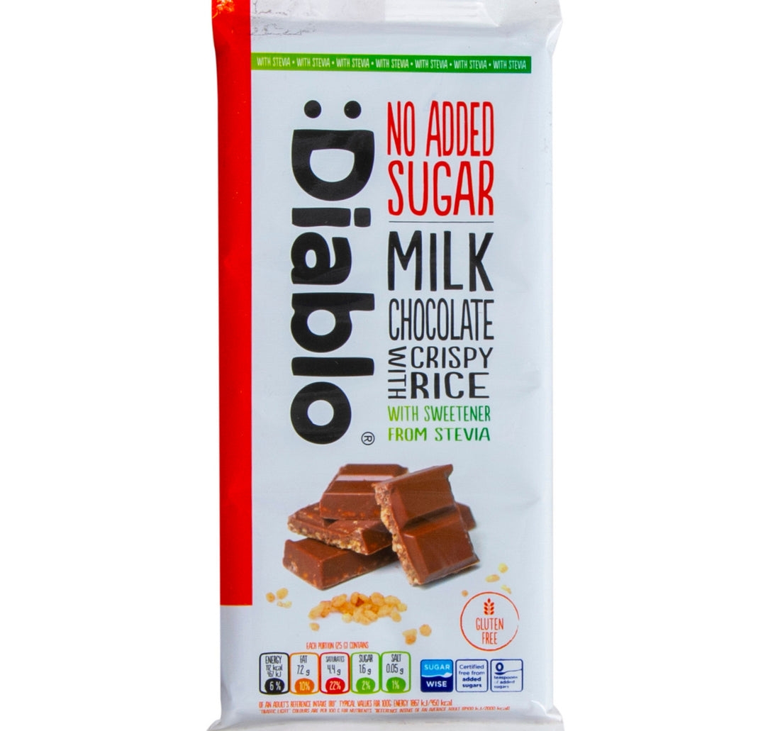 Diablo No Added Sugar Milk Chocolate With Crispy Rice 75 g