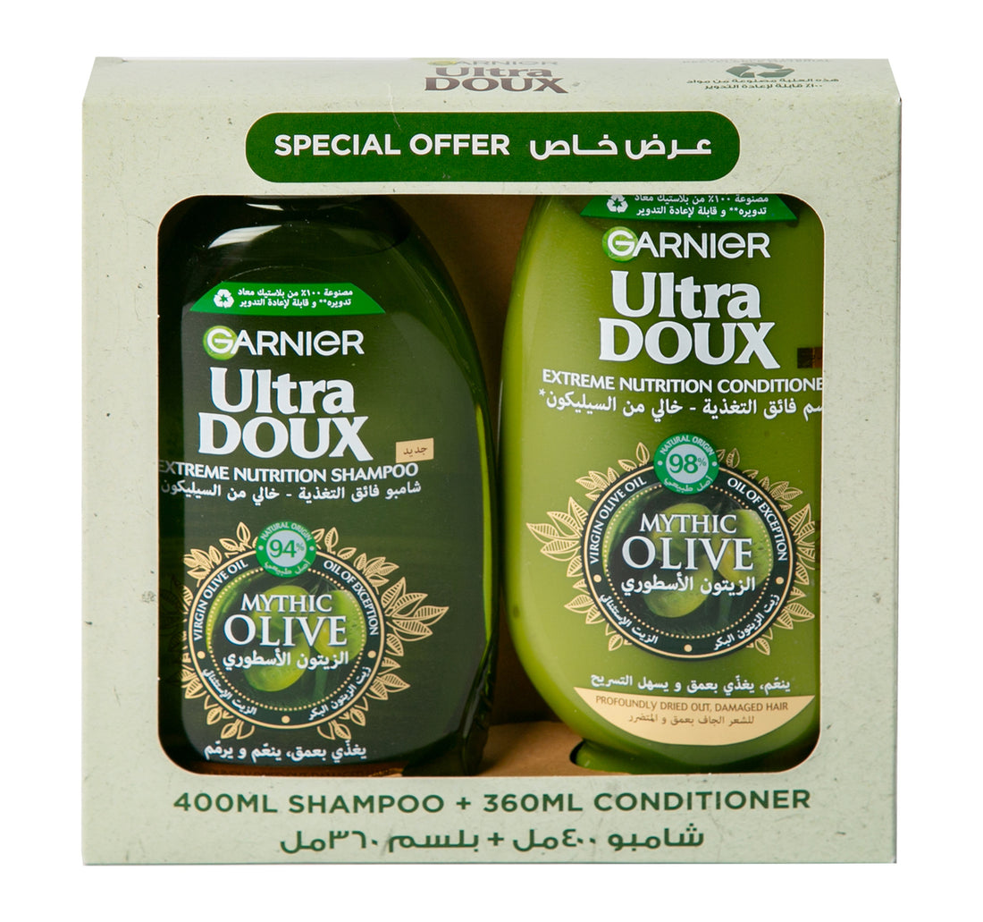 غارنييه الترا دو شامبو الزيتون الأسطوري 400 مل + بلسم 360 مل