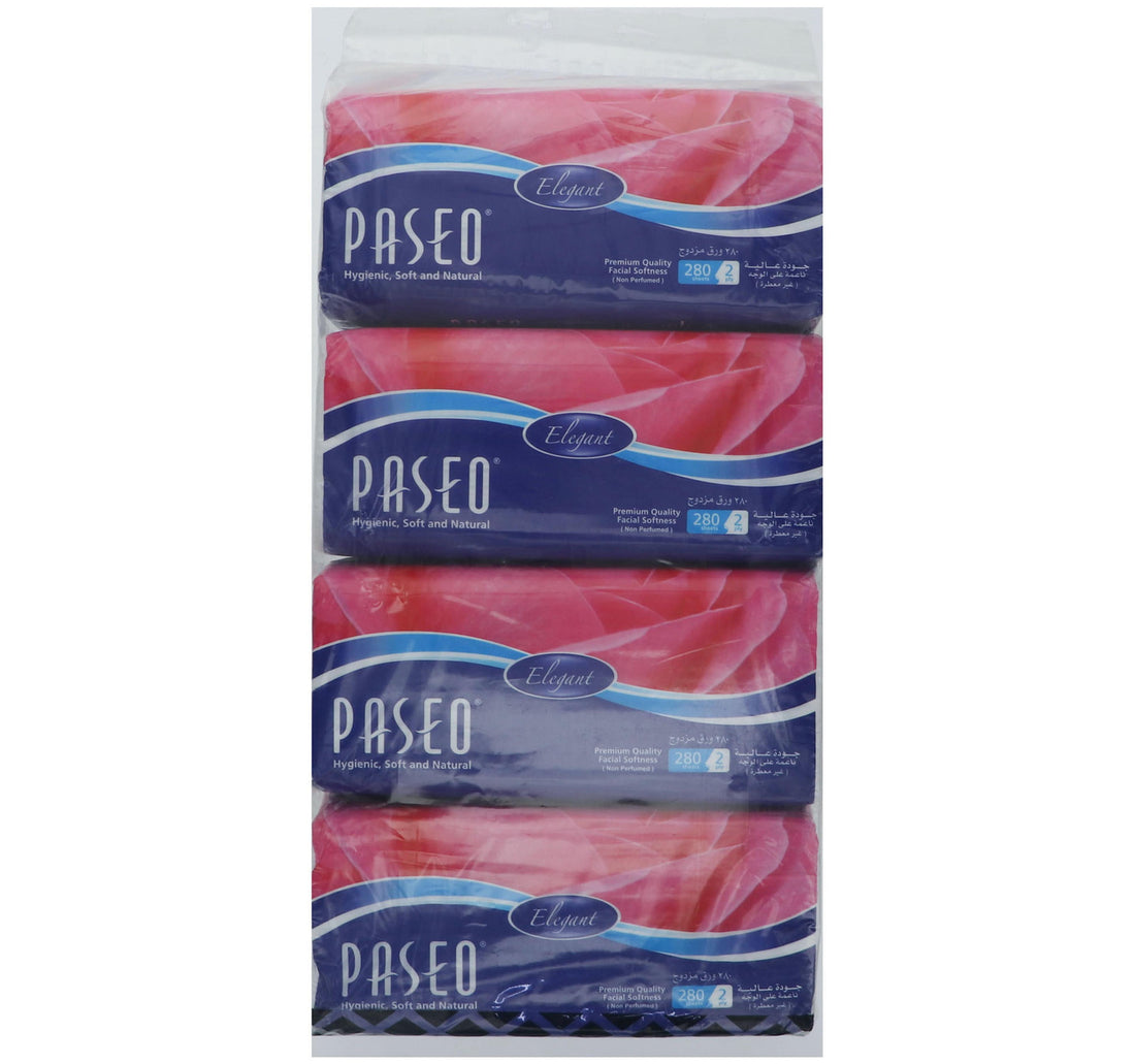 Paseo Elegant Facial Tissue Softness (Non-Perfumed) 2ply 4 x 280 Sheets
