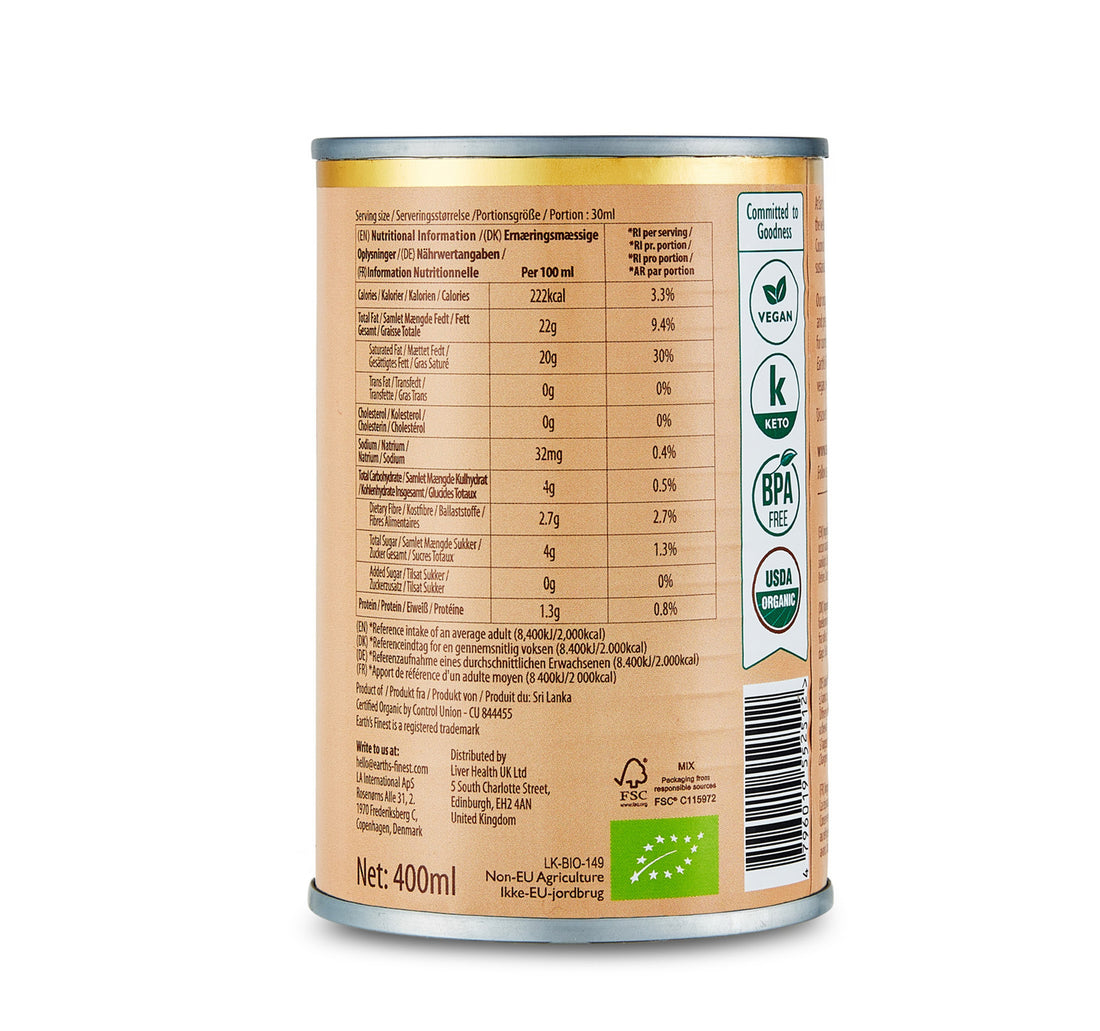 Earth's Finest Organic Coconut Cream 400 ml