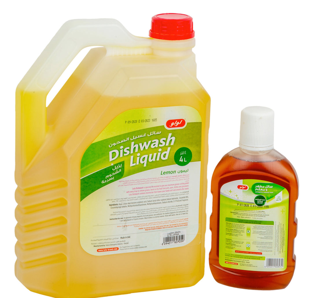 LuLu Dishwashing Liquid Lemon 4 Litres + Offer