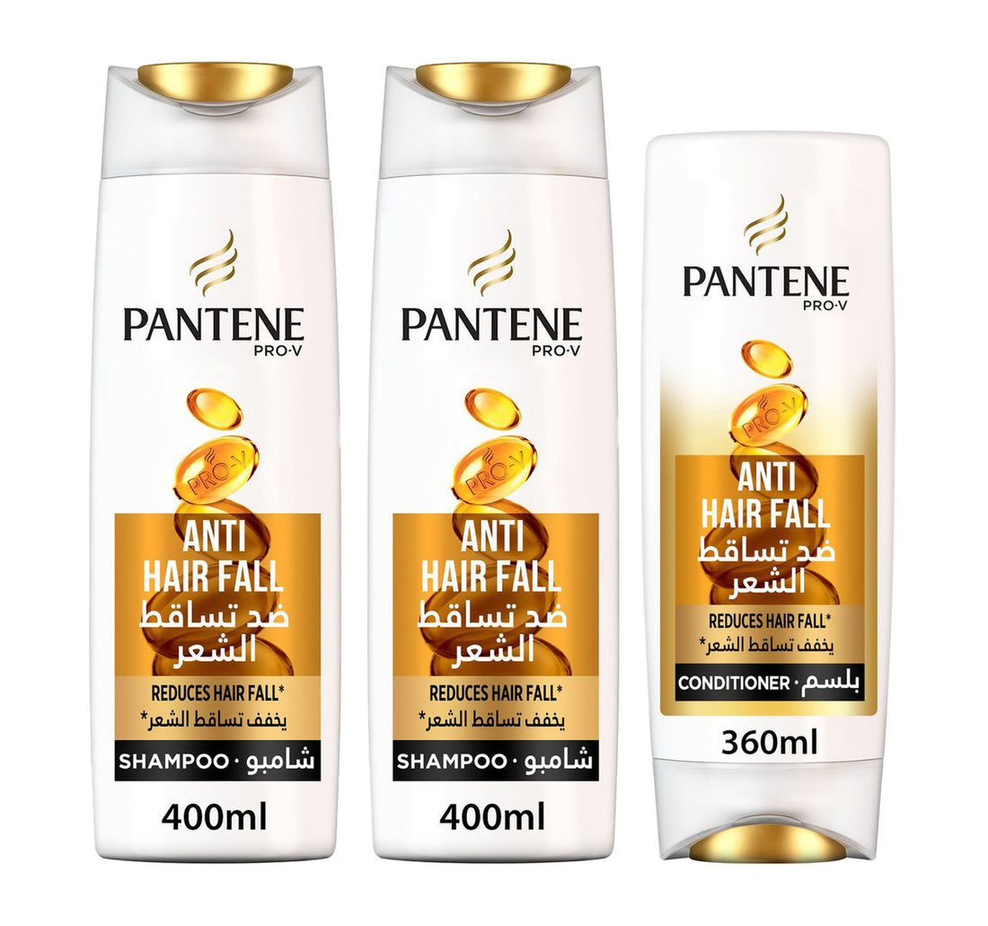 Pantene Anti-Hair Fall Shampoo 2 x 400 ml + Conditioner 360 ml