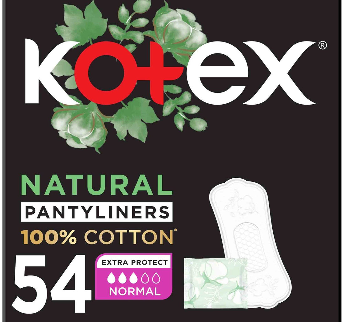 Kotex Natural Panty Liners 100% Cotton Normal Size 54 pcs