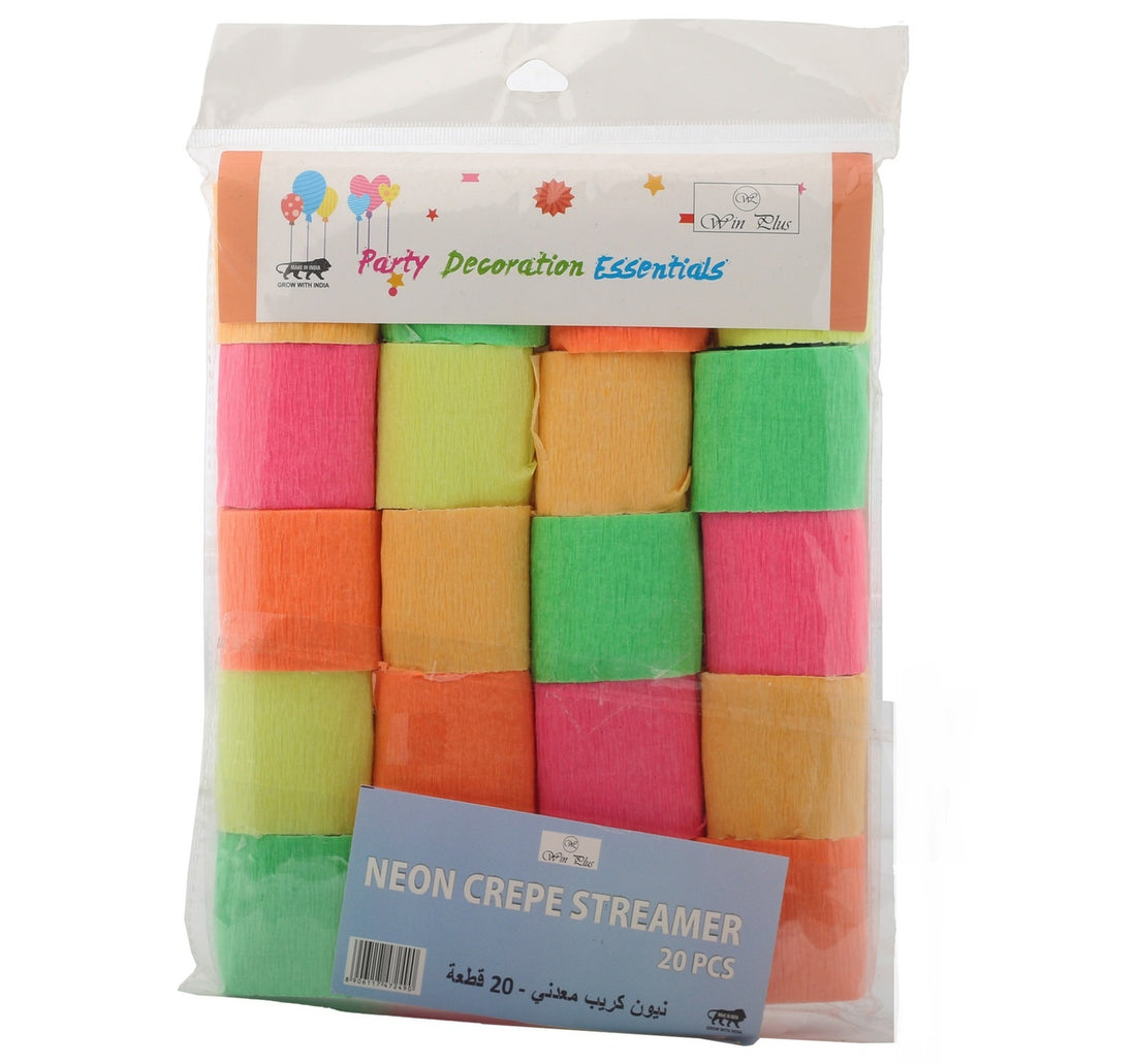 Win Plus Neon Crepe Paper Round EX311 20pcs