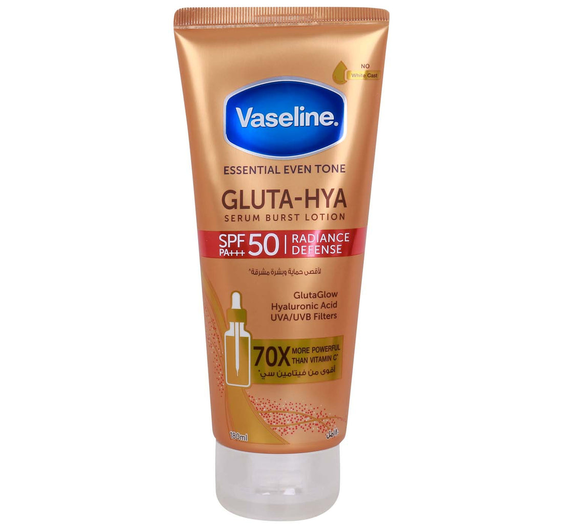Vaseline Gluta-Hya Serum Burst Lotion Radiance Defense SPF 50 PA+++ 180 ml