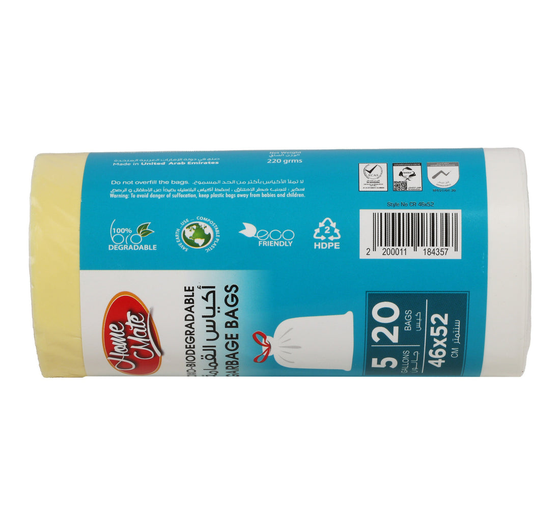 Home Mate White Drawstring Garbage Bag 5 Gallons Size 46 x 52cm 3 x 20pcs