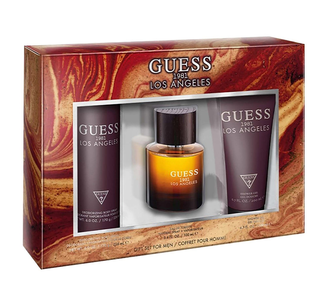 Guess 1981 Los Angeles Set For Men, 100 ml Eau De Toilette Spray, 200 ml Shower Gel, 226 ml Body Spray