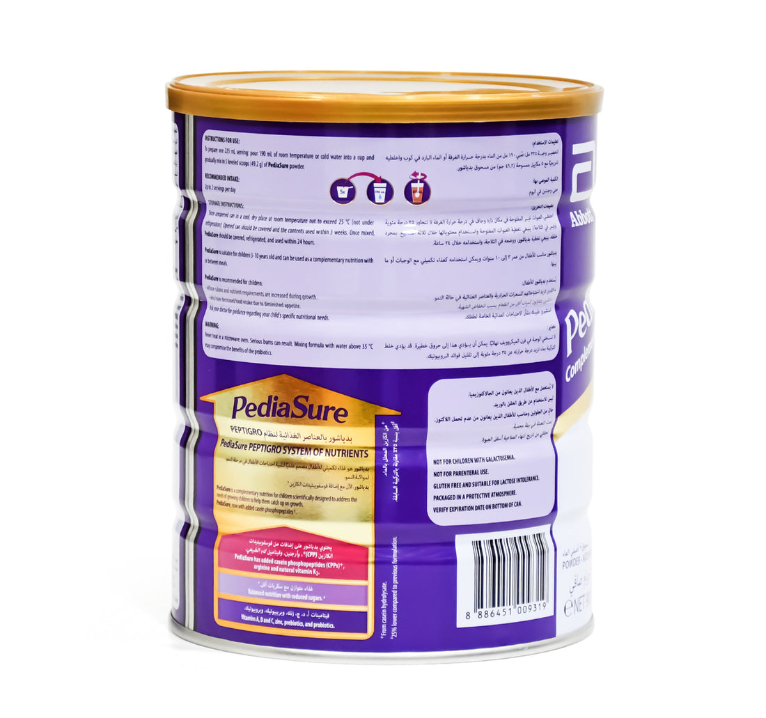 Pediasure Peptigro System With Chocolate Flavour Stage 3+ For Children 3-10 Years 900 g