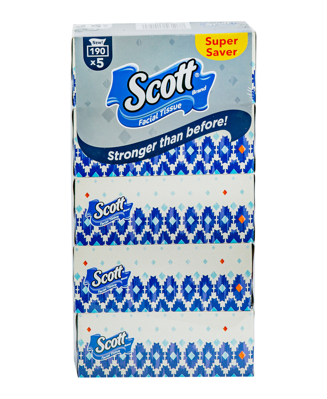 Scott Facial Tissue 2ply Value Pack 5 x 190 Sheets