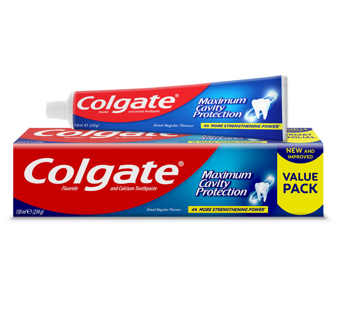 معجون أسنان كولجيت العادي لحماية قصوى من التسوس 150 مل