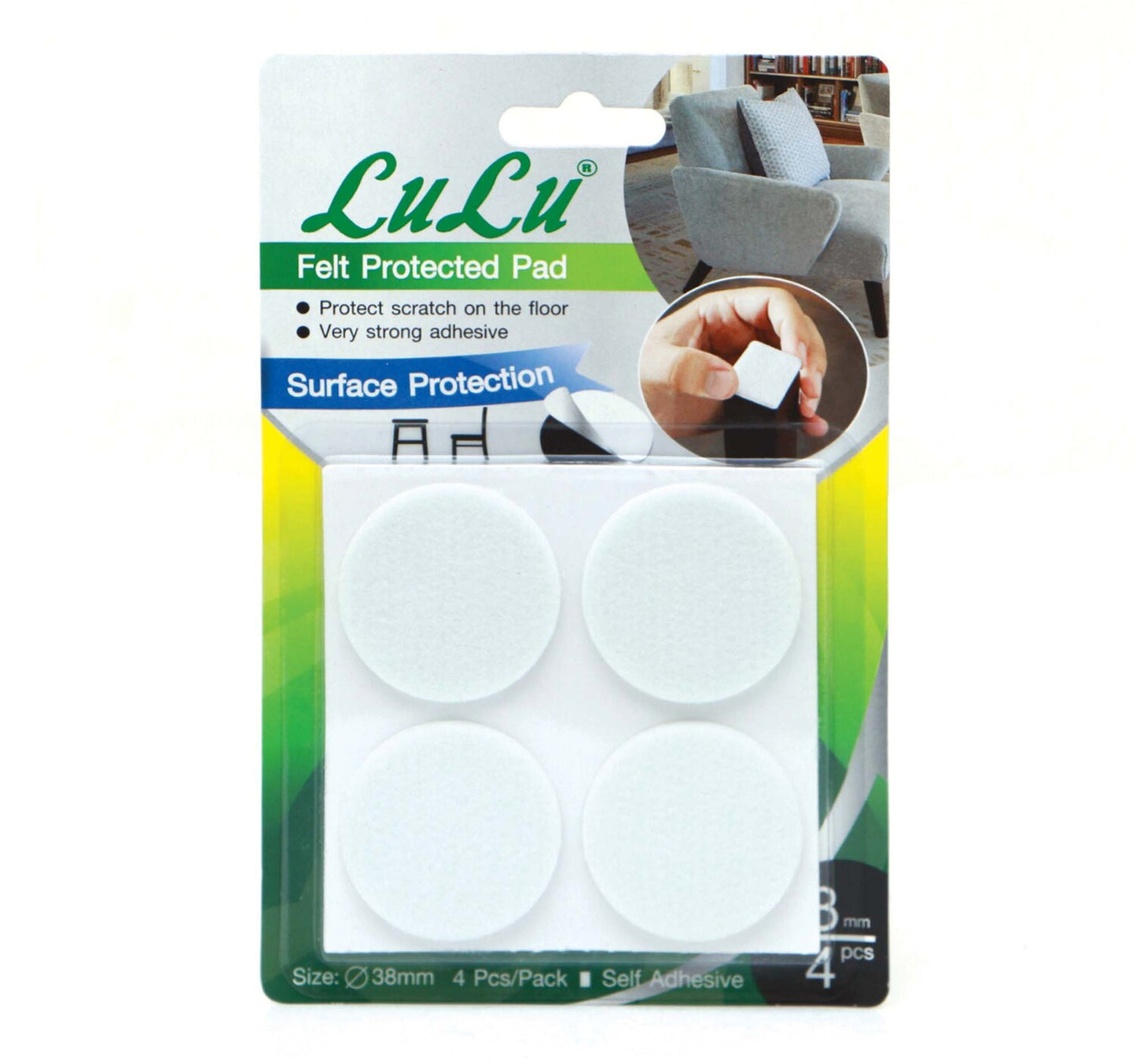 LuLu Felt Protected Pad 38mm AF12 4's White Color