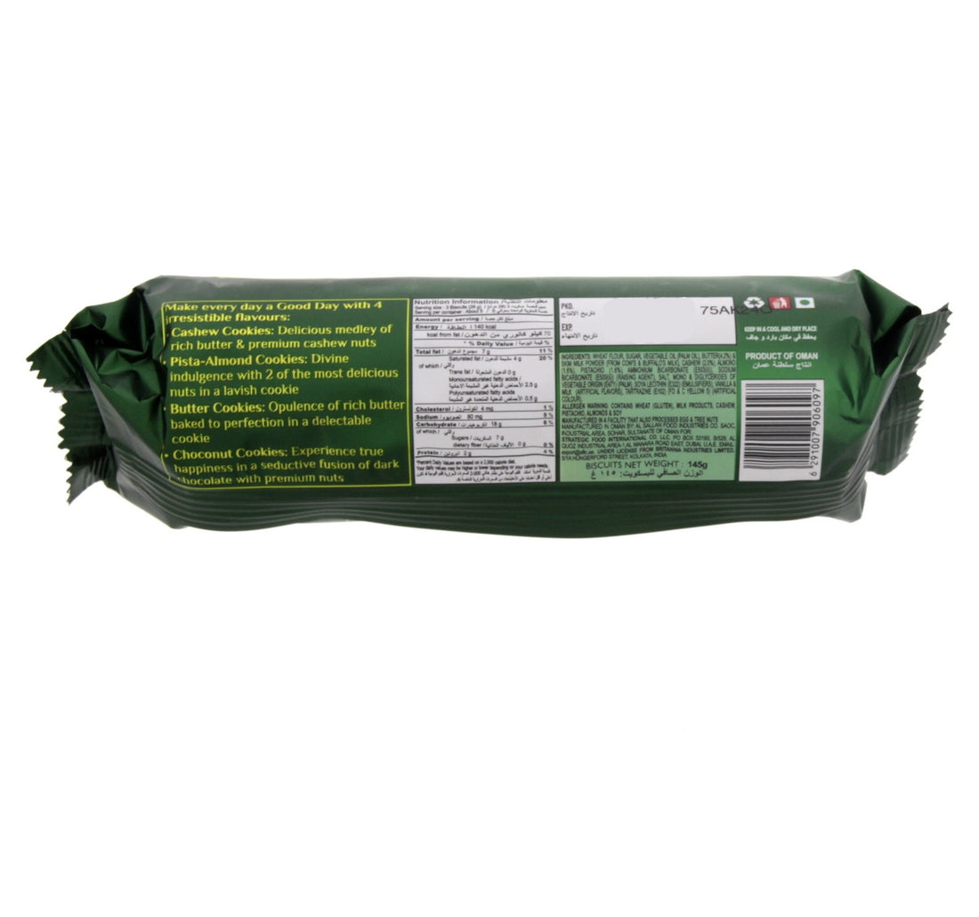 Britannia Good Day Pista And Almond Cookies 145 g