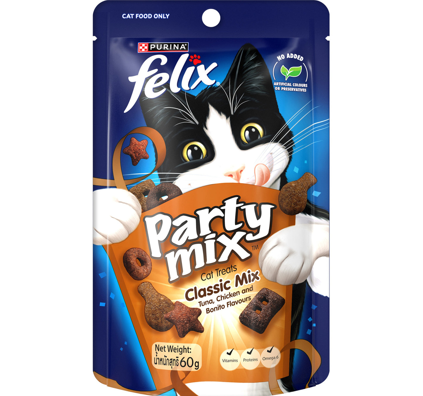 Purina Felix Party Mix Classic Mix Dry Cat Treats 60 g