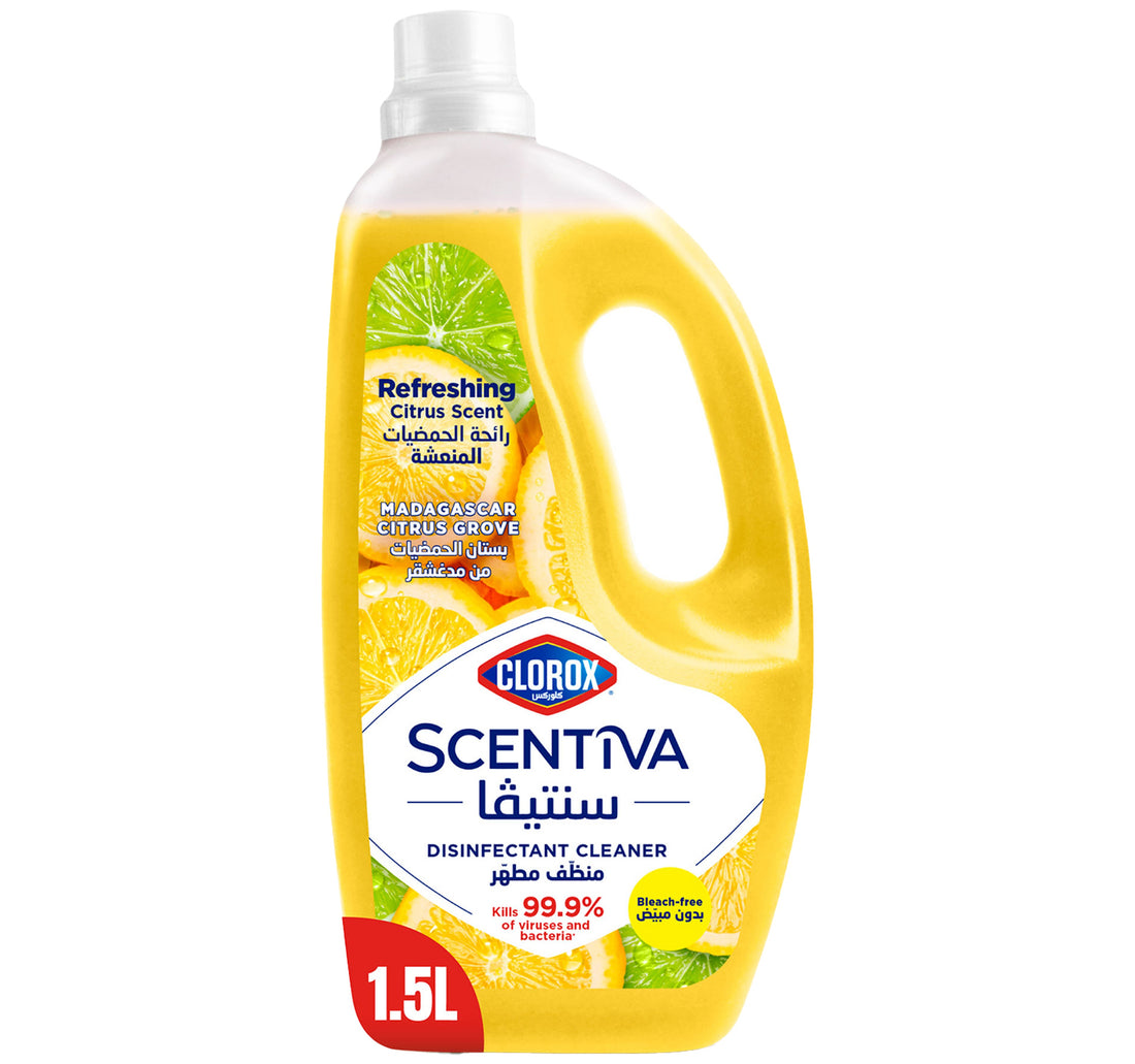 Clorox Scentiva Disinfectant Cleaner Madagascar Citrus Grove Bleach Free 1.5 Litres