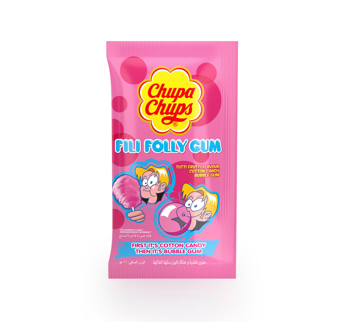 Chupa Chups Fili Folly Gum Tutti Frutti Flavour Cotton Candy Bubble Gum 11 g