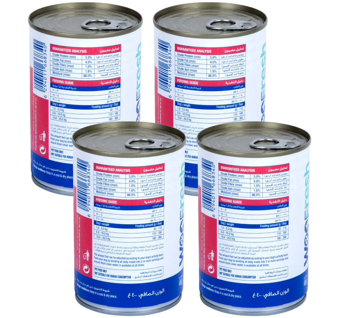 Woo Fresh Beef Mince in Gravy for Dogs 4 x 400 g