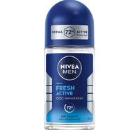 Nivea Men Fresh Active Antibacterial Deodorant Roll-on for Men 72H 50 ml
