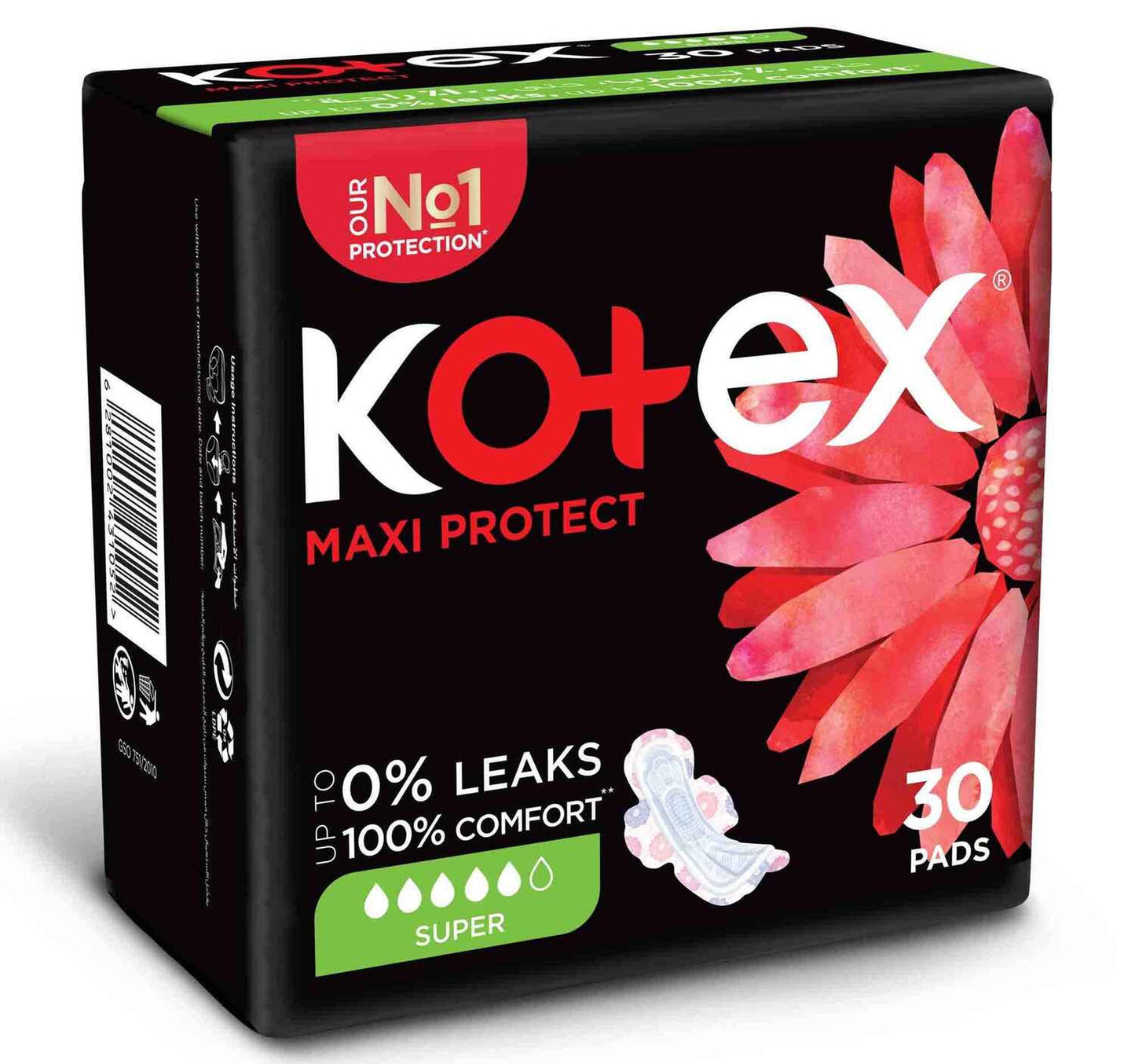 Kotex Maxi Protect Thick Super Size Sanitary Pads with Wings 30pcs
