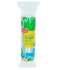 LuLu Plastic Clear Cups With Lid 20pcs
