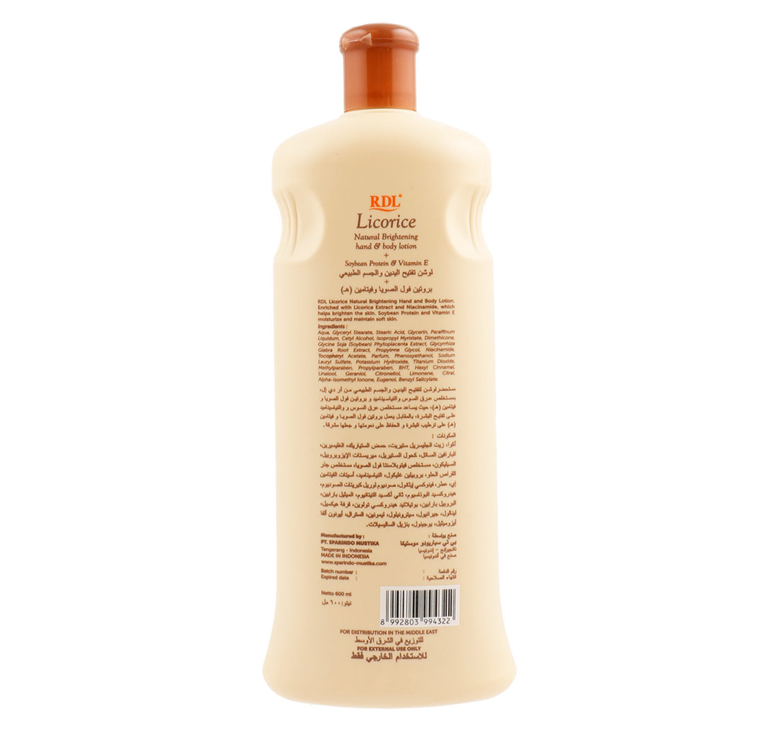 RDL Hand & Body Lotion Licorice Extract 600 ml