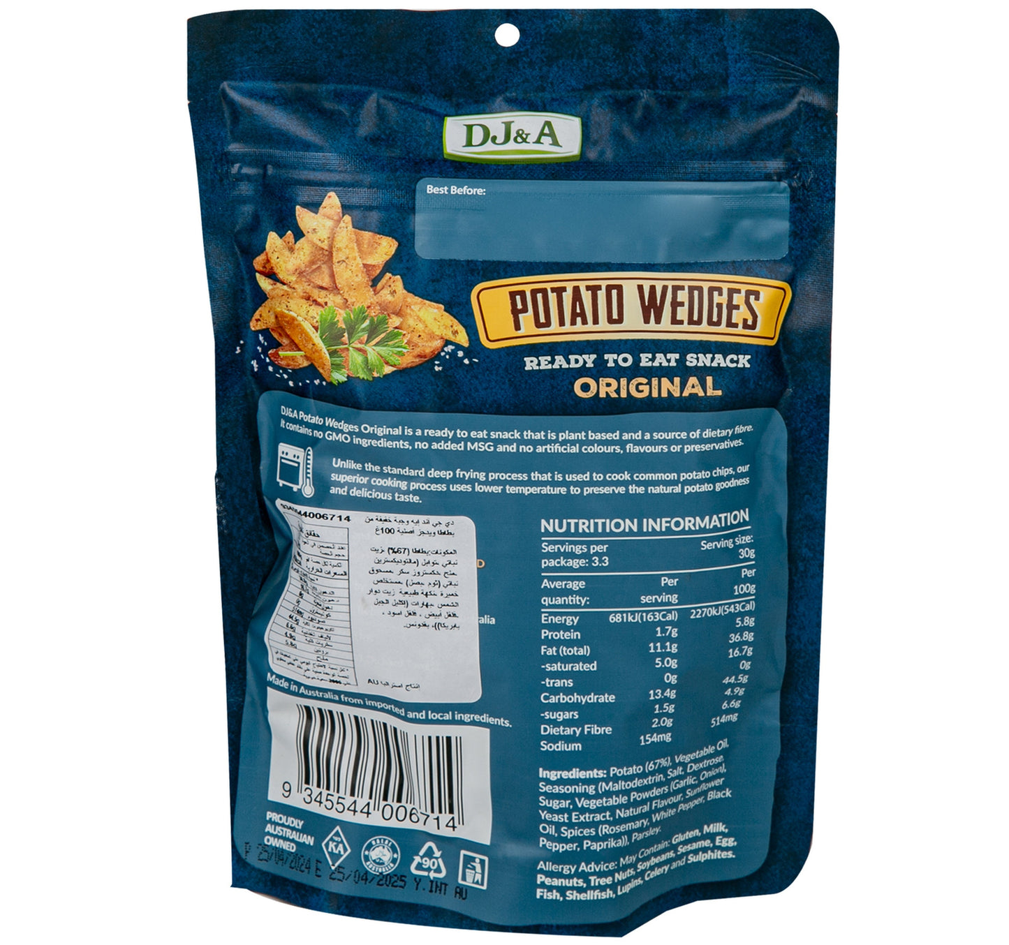 DJ & A Original Potato Wedges 100 g