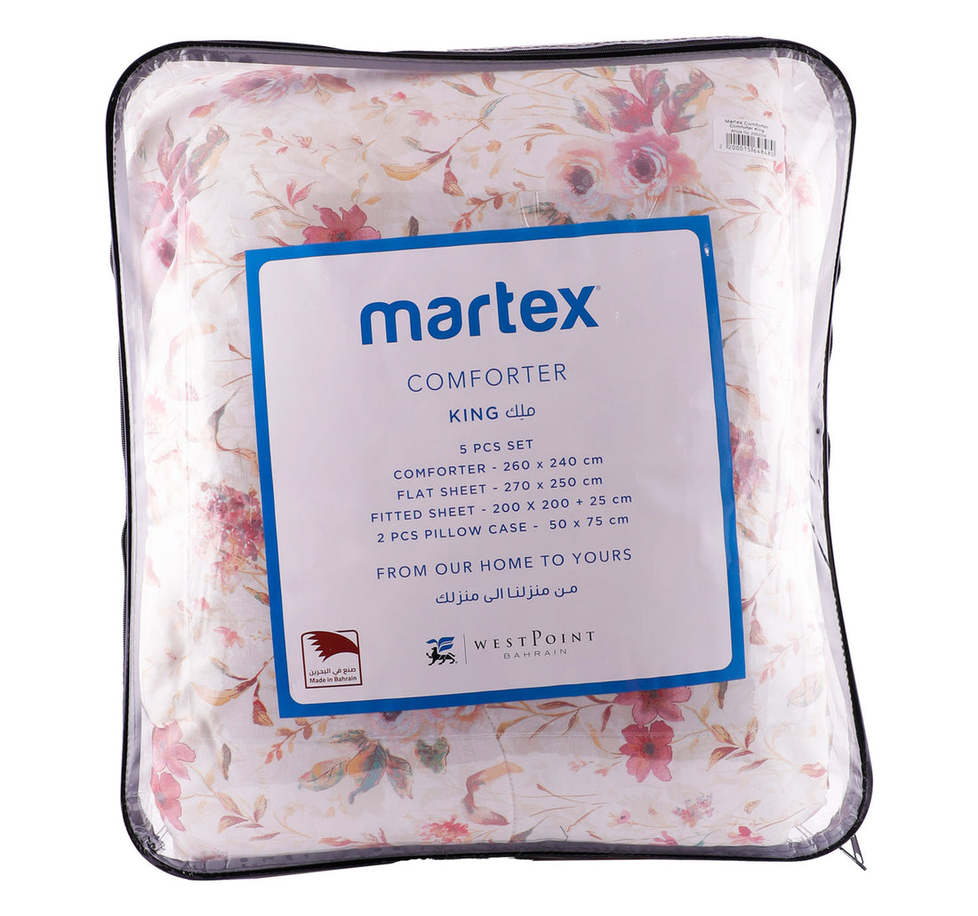Martex King Size Comforter Set, 5 pcs, Assorted