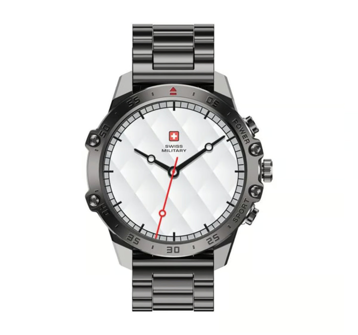 Swiss Military DOM 5 Smart Watch, 1.43 Inches Amoled Display with Metal Strap, Gun Black, SM-WCH-DOM5-GUNBLKFBLKSTL